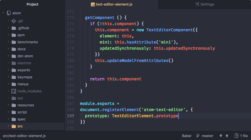Atom Code Editor Screen Shot