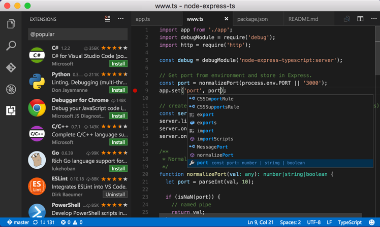 Visual Studio Code Editor Screen Shot